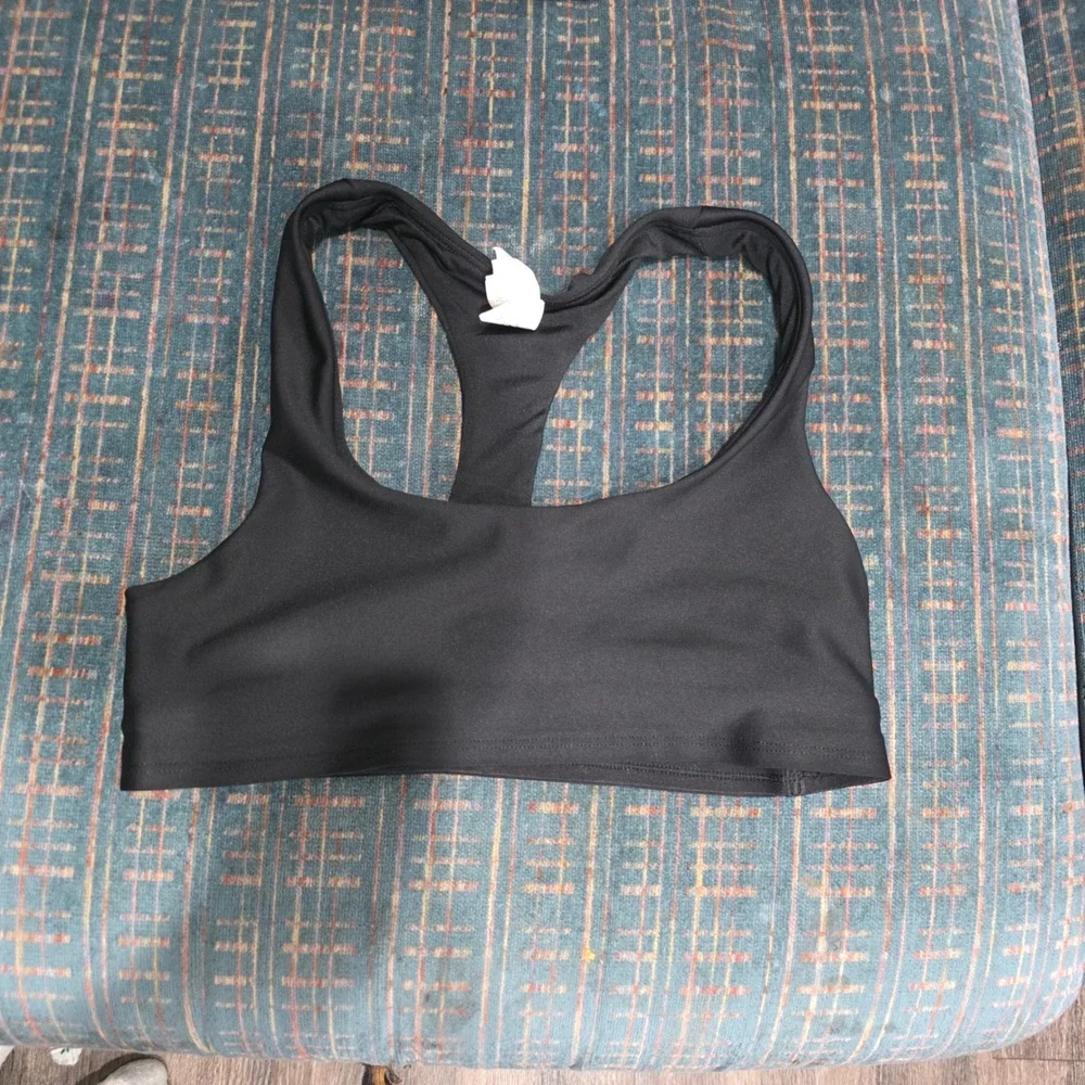 Alo Yoga Black Racerback Sports Bra Small Scoop Neck Activewear Yoga Gym Top